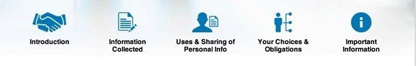 LinkedIn Your Privacy Matters: Section icons