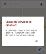 Google Maps Informs About Current Location