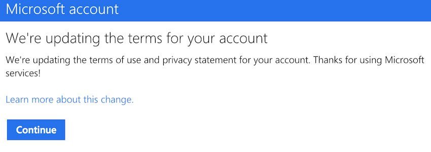 Microsoft Accounts Updates Terms of Service and Privacy Statement