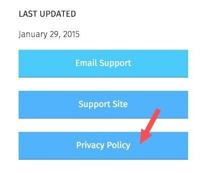 Privacy Policy Button for Connect2a Firefox OS