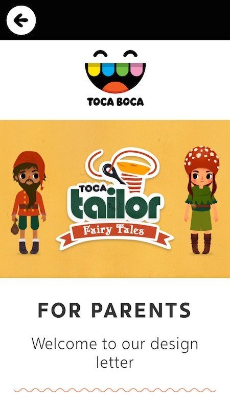 Parents-Only Screen In Fairy Tales Game