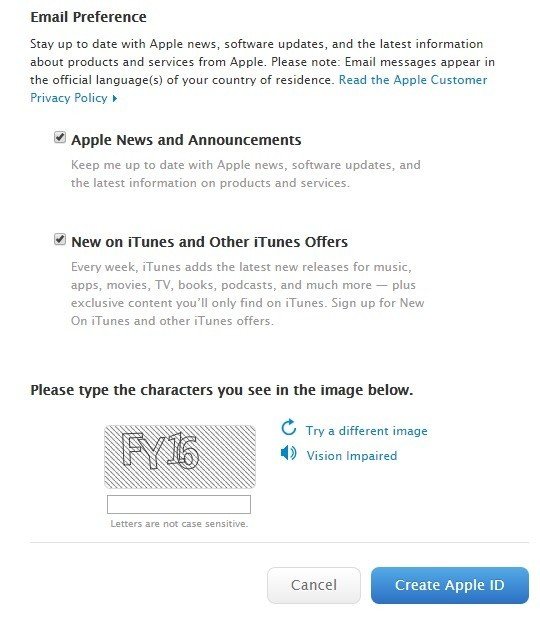 Apple: Email Preference Form