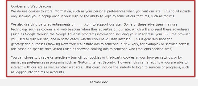 JenSense Privacy Policy: Cookies and Web Beacons