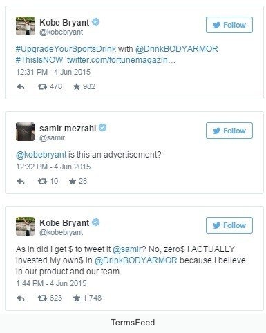 Tweet Marked as Ad by Kobe