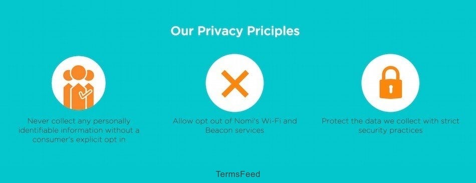 Screenshot of Nomi Privacy Principles