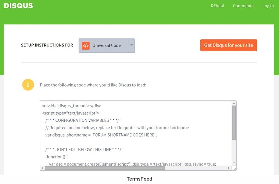 Disqus: Code to Embed Plugin