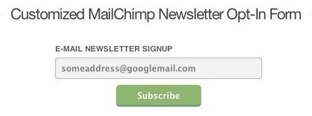 Example of MailChimp Subscribe Email Form
