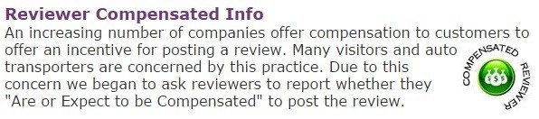 Compensated Reviewer Icon from Transport Reviews