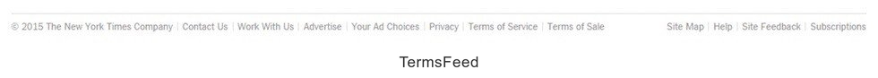Footer from NYTimes website