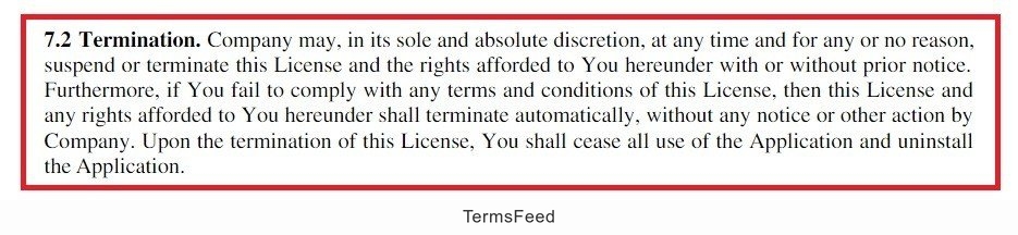 Example of Termination Clause