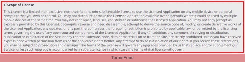 EULA of Viber app: Scope of License clause