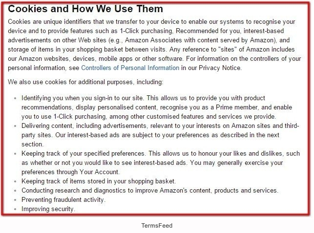 Cookies and How We Use Them in Amazon UK Policy