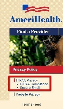 Legal links to HIPAA Privacy from AmeriHealth
