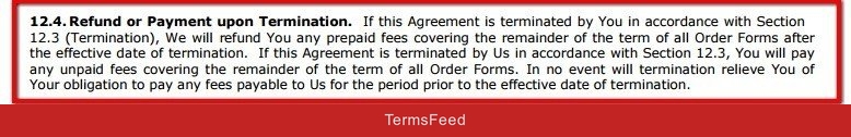 Salesforce MSA: Refunds section on Termination