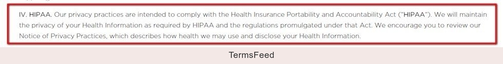 Privacy Policy of Doctor On Demand: HIPAA clause