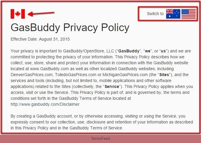 GasBuddy: Canada Privacy Policy Version