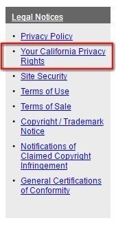 Screenshot of the Legal Notices page of Jostens