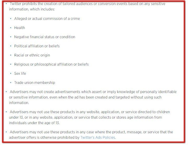 List of prohibited items to advertise on Twitter