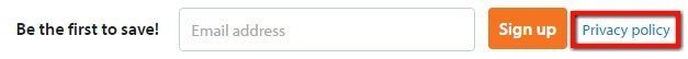 Walmart Sign Up for Email Newsletter: Highlight link to Privacy Policy