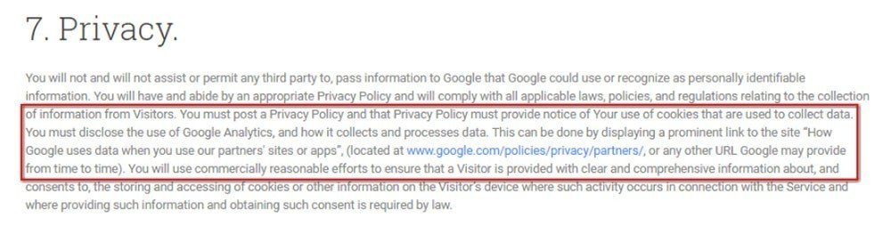 Requirements of Opt-out Policy from Google Analytics
