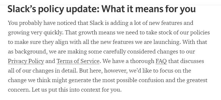 Slack Policy Update: What it means to you