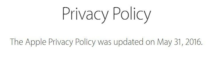 Apple Privacy Policy: Was updated date