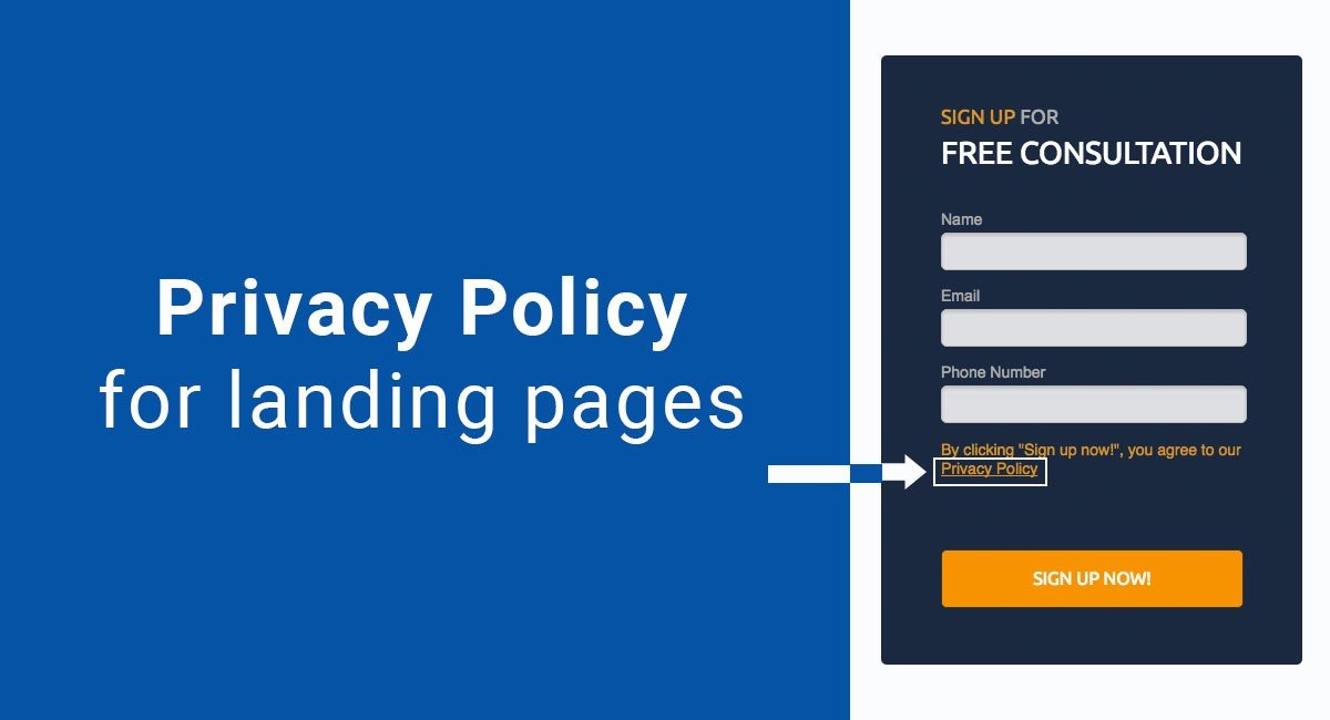 Privacy Policy for landing pages