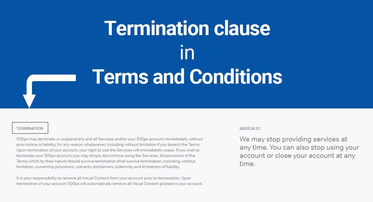 Termination clause in Terms and Conditions