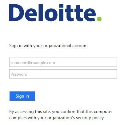 Deloitte Sign In form