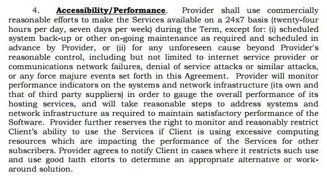 mySalesman: Accessibility and Performance in SaaS agreement