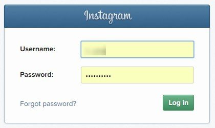 Instagram Login Dialog