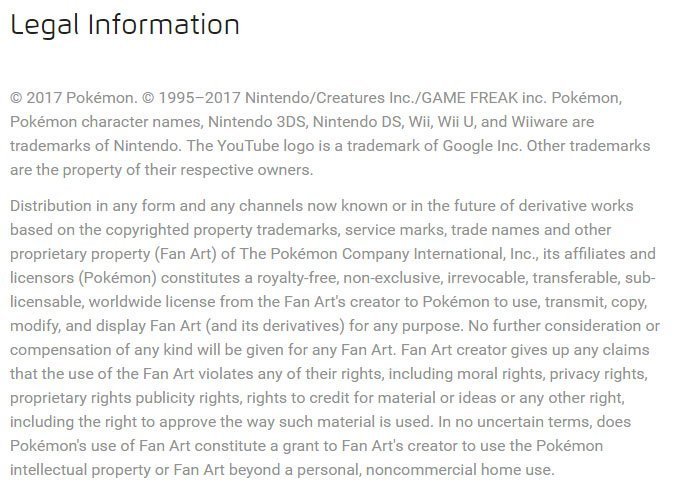 Nintendo and Pokemon: Legal notice on copyright