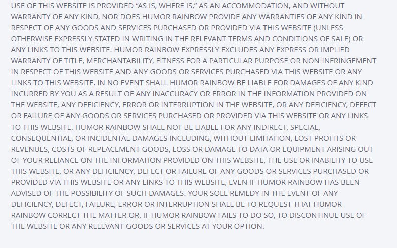 OKCupid: General Warranty Disclaimer in Terms &amp; Conditions