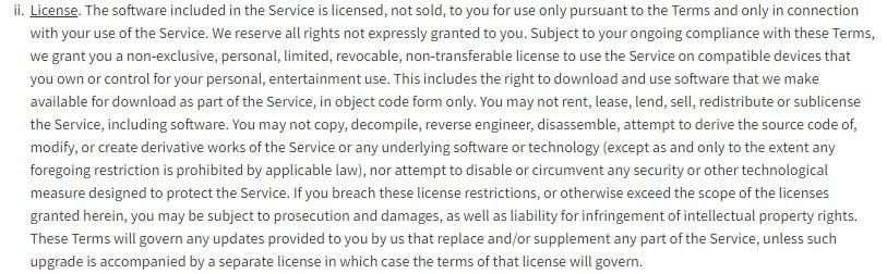 Roblox game platform: License clause in Terms &amp; Conditions