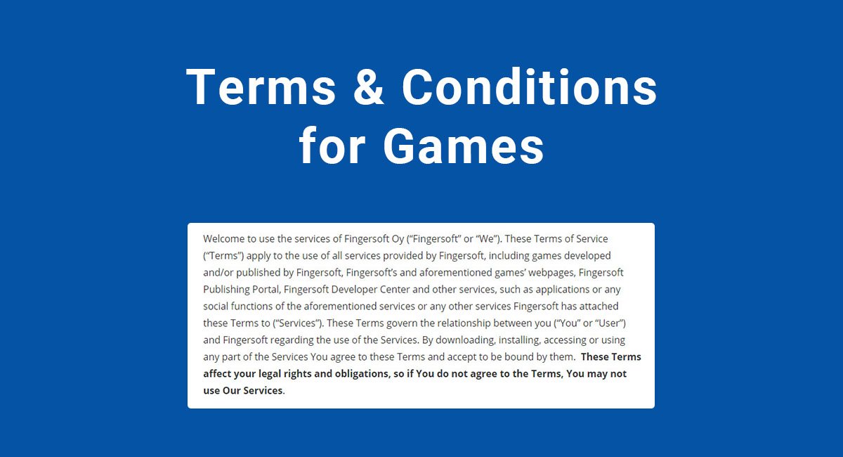 Terms & Conditions for Games