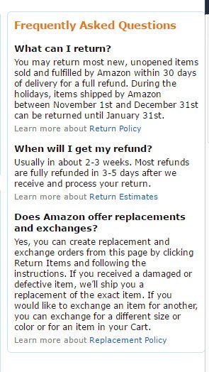 Amazon Returns Center FAQ: The Return window
