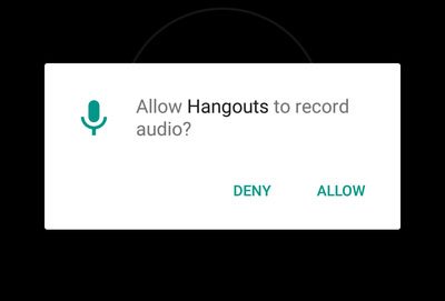 Dialog from Android: Permission to record audio