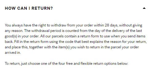 How can I return? question in H&amp;M Online Return &amp; Refund Policy