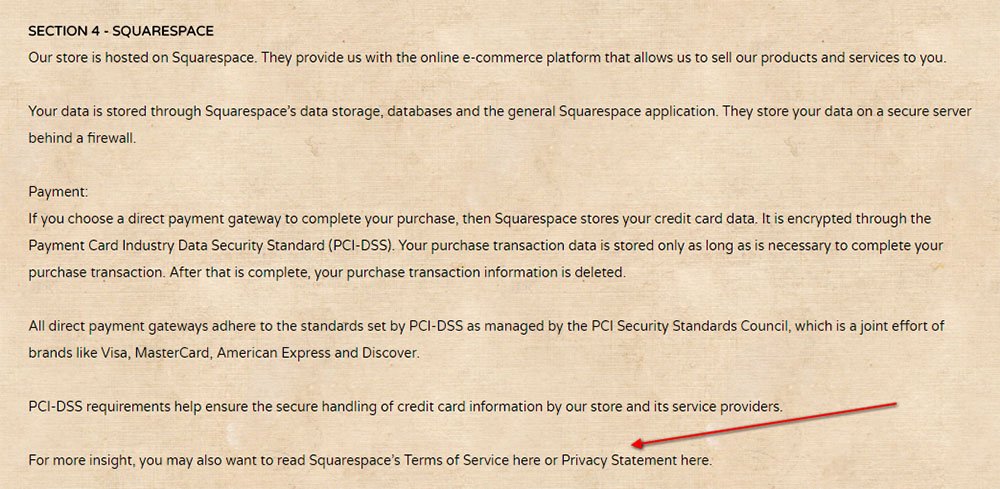 Privacy Policy of Onyx Coffee Lab: Squarespace clause