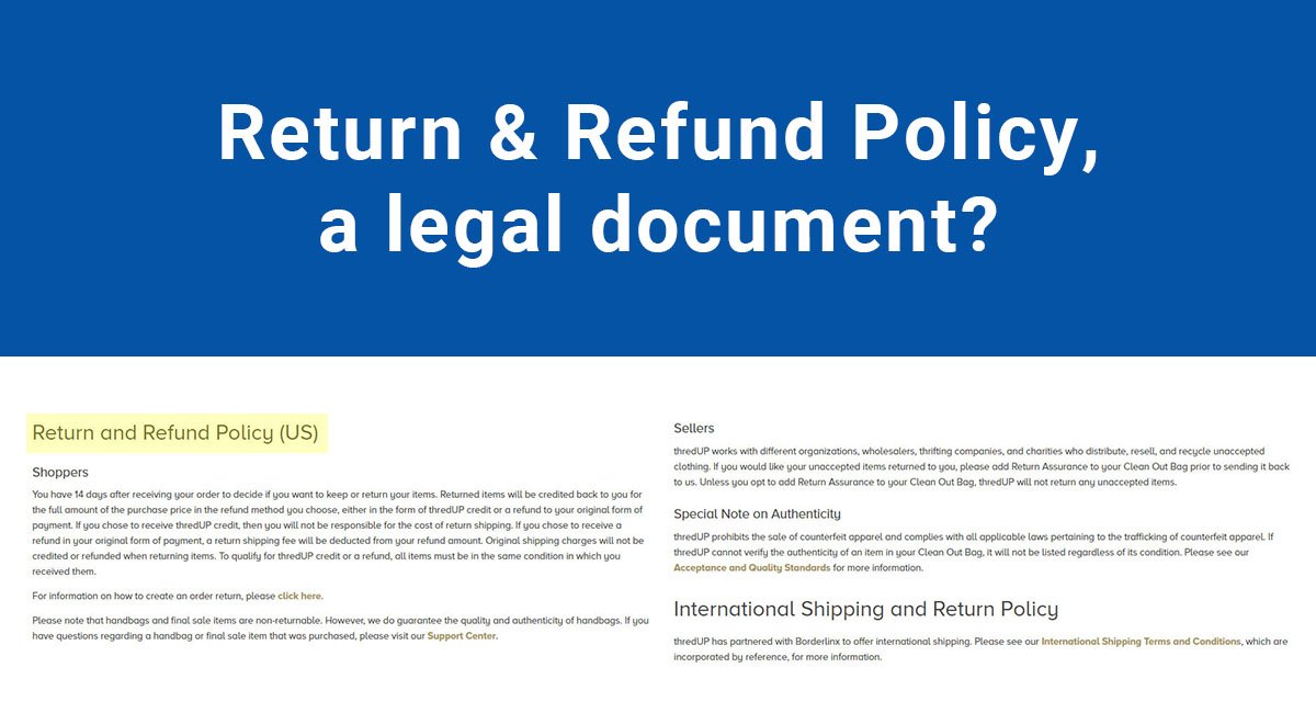 Is the Refund & Return Policy a Legal Document?