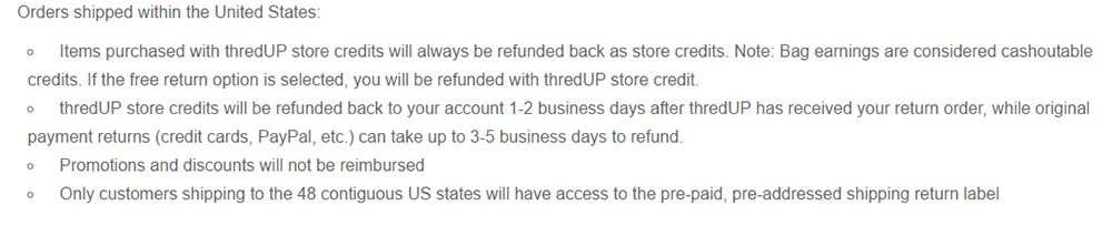 thredUP: Return &amp; Refund Policy with Types of Refunds