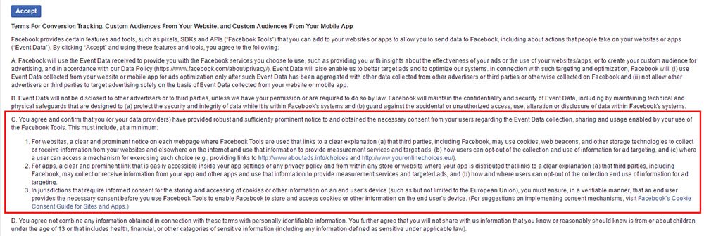 Facebook Custom Audiences and Tracking Retargeting Terms Highlight