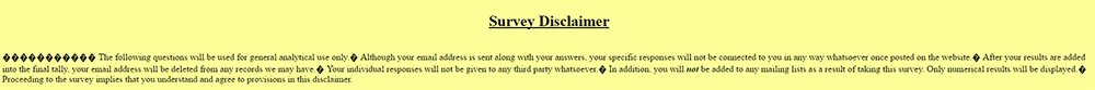 Example of Survey Disclaimer from University of Michigan