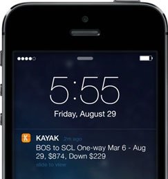 iOS Mobile Push Notification from Kayak
