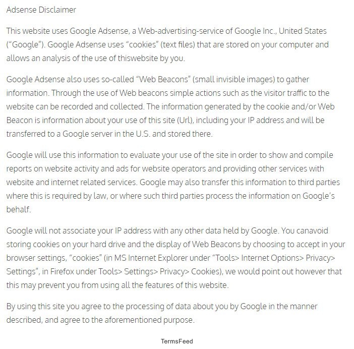 Stokley Nursery's AdSense Disclaimer