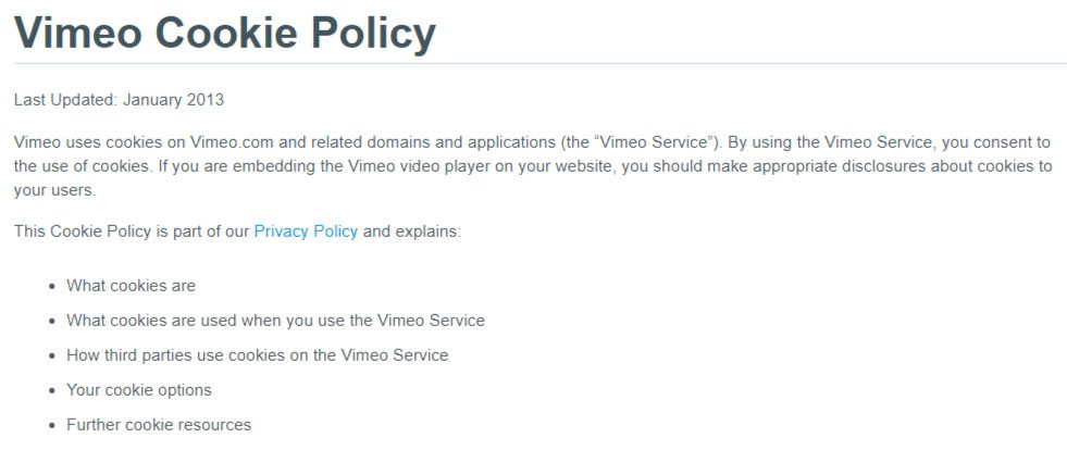 Introduction clause of Vimeo