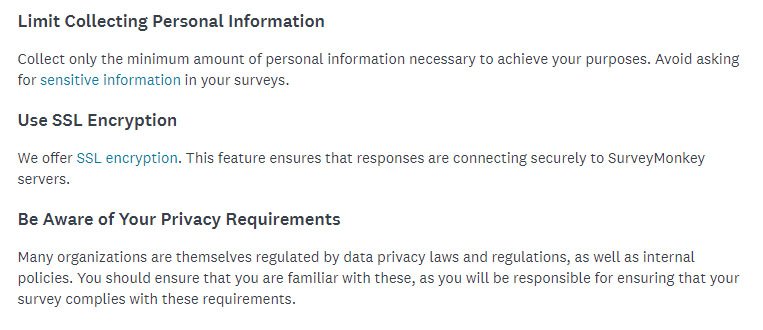 SurveyMonkey’s Data Collection and Privacy Best Practices: Privacy Protections