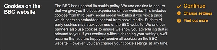 BBC Cookies Notification