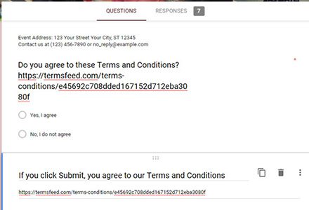 How to add a Terms and Conditions clickwrap at the end of a Google Form