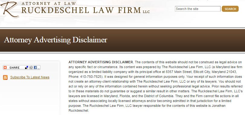 Ruckdeschel Law Firm: Attorney Advertising Disclaimer